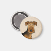 Airedale Terriër Hond Bingley Terriër Hond Hoofd Magneet (Voorkant / Achterkant)