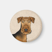 Airedale Terriër Hond Bingley Terriër Hond Hoofd Magneet (Voorkant)