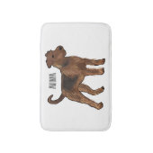 Airedale terrier hond cartoon illustratie badmat (Voorkant Verticaal)