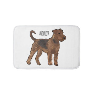 Airedale terrier hond cartoon illustratie badmat
