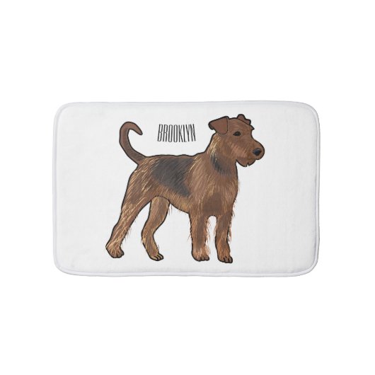 Airedale terrier hond cartoon illustratie badmat (Voorkant)