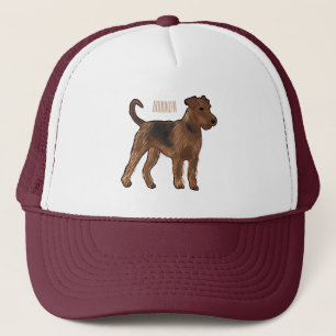 Airedale terrier hond cartoon illustratie trucker pet