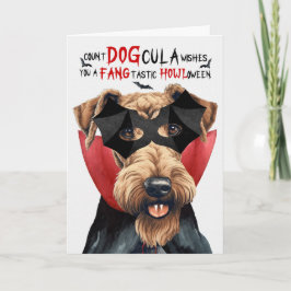 Airedale Terriër Hond Grappig Count DOGcula Hallow Feestdagen Kaart