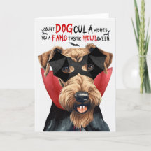 Airedale Terriër Hond Grappig Count DOGcula Hallow