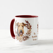 Airedale Terrier Hond Herfst krans Mok (Voorkant links)