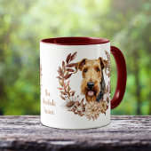 Airedale Terrier Hond Herfst krans Mok