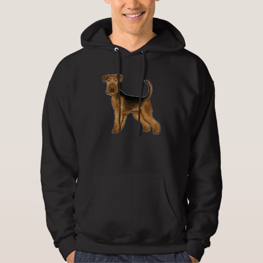 Airedale Terrier Hond Illustratie Bingley Terrier Hoodie (Voorkant)
