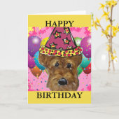 AIREDALE TERRIER HOND KAART (Gele Bloem)