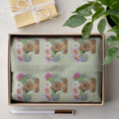 Airedale Terrier Hond Kleurrijke Zomerbloemen Groe Tissuepapier (Geschenk)