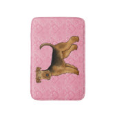 Airedale Terriër Hond Liefde Met Roze Hartpatroon Badmat (Voorkant Verticaal)