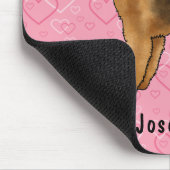 Airedale Terriër Hond Liefde Met Roze Hartpatroon Muismat (Hoek)