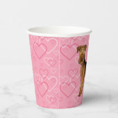 Airedale Terriër Hond Liefde Met Roze Hartpatroon Papieren Bekers (Rechts)