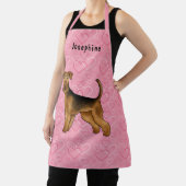 Airedale Terriër Hond Liefde Roze Harten En Naam Schort (Insitu)