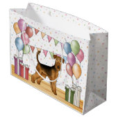 Airedale Terriër Hond Met Pastel Kleuren Verjaarda Groot Cadeauzakje (Achterkant Gekanteld)