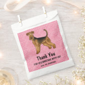 Airedale Terriër Hond Met Roze Harten Dank U Bedankzakje (Geknipt)