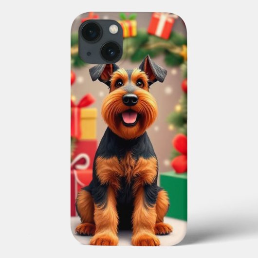 Airedale Terrier hond Opgewekte Levendige Puppy Case-Mate iPhone Case (Achterkant)