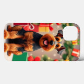 Airedale Terrier hond Opgewekte Levendige Puppy Case-Mate iPhone Case (Achterkant (horizontaal))