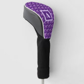 Airedale Terriër Hond Paarse Silhouet Monogram Golfheadcover (Schuin)