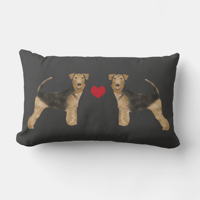 Airedale Terrier hond pillow hondenliefde airedale Kussen (Voorkant)