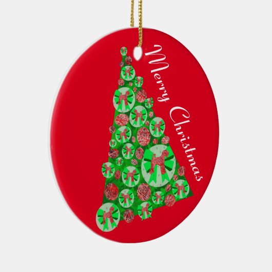 Airedale Terrier Hond Silhouet Kerstboom Rood Keramisch Ornament (Rechts)