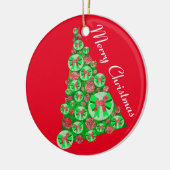 Airedale Terrier Hond Silhouet Kerstboom Rood Keramisch Ornament (Links)