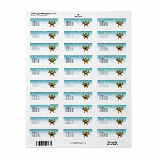 Airedale Terrier Hond Sneeuwig Winter Bos Feesteli Etiket (Full Sheet)