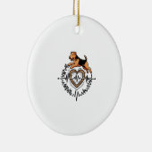 Airedale Terrier-hond springt Hart Ekg-lijn Keramisch Ornament (Rechts)