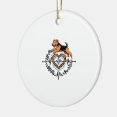 Airedale Terrier-hond springt Hart Ekg-lijn Keramisch Ornament (Links)