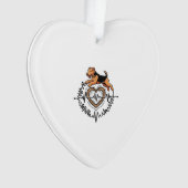Airedale Terrier-hond springt Hart Ekg-lijn Ornament (voorkant)