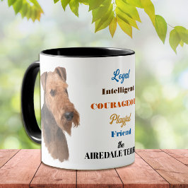 Airedale Terrier Hond Trouwe Vriend Mok