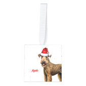 Airedale Terrier Hond Twee Foto Kerstvakantie Decoratie (Voorkant)