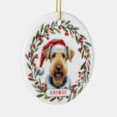Airedale Terrier Honden Keramische Cirkel Ornament (Rechts)