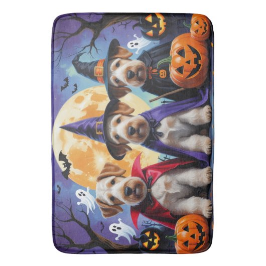 Airedale Terrier Honden Pompoen Halloween Grappig Badmat (Voorkant Verticaal)