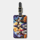 Airedale Terrier Honden Pompoen Halloween Grappig Bagagelabel (Voorkant verticaal)