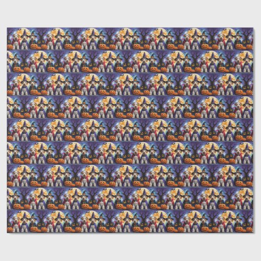 Airedale Terrier Honden Pompoen Halloween Grappig Cadeaupapier (Vlak)