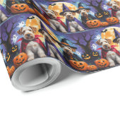 Airedale Terrier Honden Pompoen Halloween Grappig Cadeaupapier (Rol Hoek)