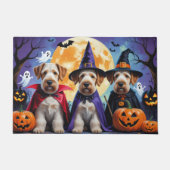 Airedale Terrier Honden Pompoen Halloween Grappig Deurmat (Voorkant)