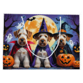 Airedale Terrier Honden Pompoen Halloween Grappig Groot Cadeauzakje (Achterkant)
