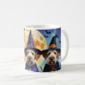 Airedale Terrier Honden Pompoen Halloween Grappig Koffiemok (Voorkant rechts)