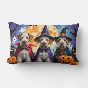 Airedale Terrier Honden Pompoen Halloween Grappig Kussen