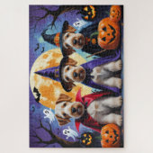 Airedale Terrier Honden Pompoen Halloween Grappig Legpuzzel (Verticaal)