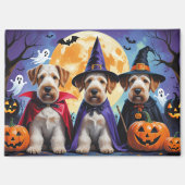 Airedale Terrier Honden Pompoen Halloween Grappig Magneet (Voorkant)