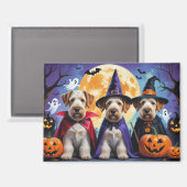 Airedale Terrier Honden Pompoen Halloween Grappig Magneet (Voorkant / Achterkant)