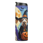 Airedale Terrier Honden Pompoen Halloween Grappig Thermosbeker (Geroteerd rechts)