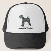 Airedale Terrier Honden Silhouet Grid Custom Trucker Pet (Voorkant)