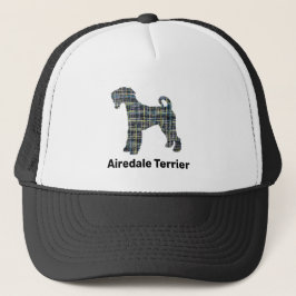 Airedale Terrier Honden Silhouet Grid Custom Trucker Pet