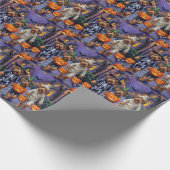 Airedale Terrier Honden Trick-or-Treating Hallowee Cadeaupapier (Hoek)