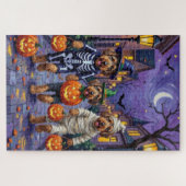 Airedale Terrier Honden Trick-or-Treating Hallowee Legpuzzel (Horizontaal)
