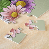 Airedale Terrier Hondenkop Kleurrijke Bloemen Groe Legpuzzel (Zijkant)