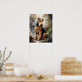 Airedale Terrier Hondenkunst Print Poster (Keuken)
